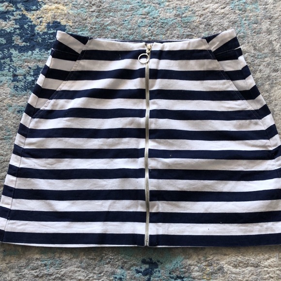 Skirt zara white and blue with zipper - Picture 1 of 6